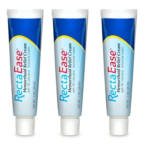 [BRSW2CYTOEBAGD3V] Globe RectaEase 5% Lidocaine (3 Pack) Hemorrhoid Relief Cream 1 oz Tube, Anorectal Cream, Rapid Numbing Relief, Hemorrhoid Treatment from Itch and Burn