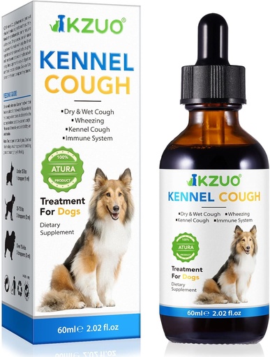 [BRSRA2YHDN4A2HLU] Dog Cough Treatment - Kennel Cough Drops for Dogs, 100% Natural Cough Supplement for Dogs, Allergy Relief Supplement for Dogs, Herbal Drops for All Breeds & Sizes