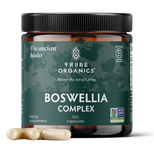 [BRSWGCQZOV5BGCTV] TRIBE ORGANICS Boswellia Serrata Complex Supplement for Joint Support, Muscle Relief - Vegetarian Non-GMO 120 Capsules, High Potency - Boswellin Super with Ginger Extract & Black Pepper - 420mg