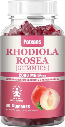 [BRSRA2QQOQHRED3V] 1 Pack 2000MG Rhodiola Rosea Gummies - Rhodiola Supplement ＆Cortisol Reducer for Endurance, Mood ＆ Stress, Sleep ＆ Fatigue Relief Support, 60 Tablets.