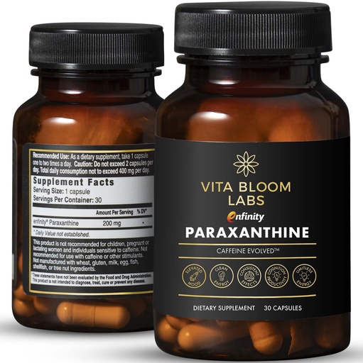 [BRSRAGQ3OZ6B4AL6] Enfinity Paraxanthine Capsules, Clean Energy & Focus, Caffeine Alternative | 200 mg per Capsule | 30 Capsules per Bottle | Formulated in USA, GMP Certified, Non-GMO, Kosher