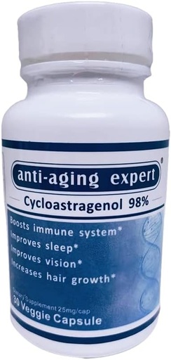 [BRSWIBQFOV4AAED4] Cycloastragenol 98% Micronized 25mg, 30 Vegetarian Capsules, 1 Bottle
