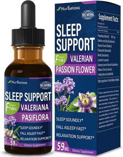 [BRSROHALDF6QOGY6] Valerian Sleep Support Drops, Gotas de Pasiflora y Valeriana y Lavanda para Dormir Profundamente sürətli. Passion Flower & Lavender Ekstraktı Fast və Sound Sleep üçün maye. 2oz