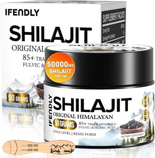 [BRSRAGQCAB5GYDL6] Shilajit Resin, Shilajit for Men & Women, Shilajit Organic - 600mg Potency Gold Grade, with 85+ Trace Minerals, Fulvic & Humic Acid, for Stamina, Immunity & Strength, 83 Servings (50g)