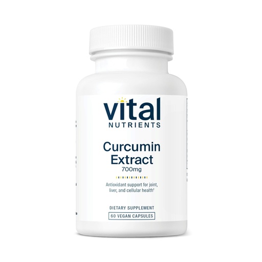 [BRSWKGL3BR6QEC3K] Vital Nutrients Curcumin Extract 700mg - Vegan Curcumin Supplements with Black Pepper Extract - Antioxidant Support for Joint, Liver, and Cellular Health* - Gluten, Dairy, Soy Free - 60 Capsules