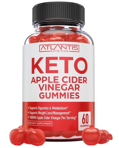 [BRSRMHAZAAMRGGY3] Atlantis Nutrition Keto ACV Gummies for Weight Loss - Apple Cider Vinegar Gummies Formulated to Support Advanced Weight Loss, Digestion, Detox & Cleansing, Made with 1000MG ACV Per Serving - 60 Count