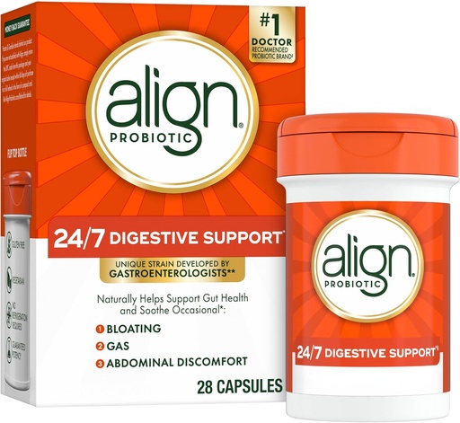 [BRSWIG32BYOREYDI] Align Probiootit, Probiootti Supplement Daily Digestive Health, 28 kapselia, #1 Suositeltava Probiootti Gastroenterologien (Pakkaus May Vary)