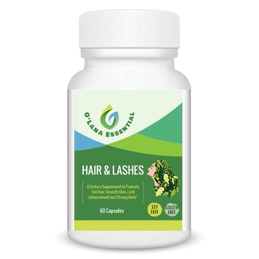 [BRSW2BQ7OQHRQCDX] Hair Lashes Skin Nails Supplement to Promote Full Hair Glowing Skin Lash Enhancement and Strong Nails GMP Certified with Biotin Collagen Niacin Zinc Vitamin A C & D3 60 Capsules O’Lana Essential