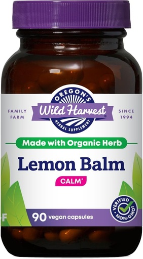 [BRSWIZIQPMJW223M] Oregon 's Wild Harvest, Certified Organic Lemon Balm, Herbal Supplement Vegan Supplement, 1125 MGS, 90 Greve...