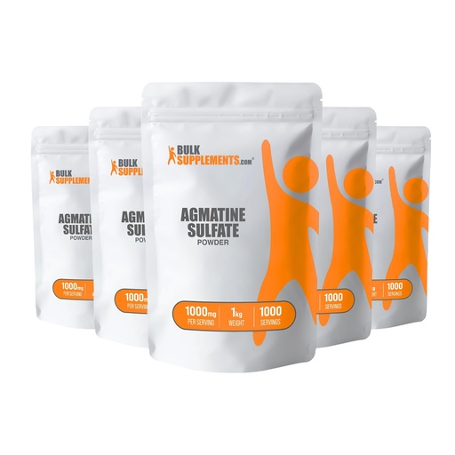 [BRSWIAQTOYPAYAL2] BulkSupplements.com Agmatine Sulfate Powder - Nitric Oxide Supplement, Agmatine Sulfate 1000mg - Unflavored & Gluten Free, 1000mg per Serving, 5kg (11 lbs) (Pack of 5)