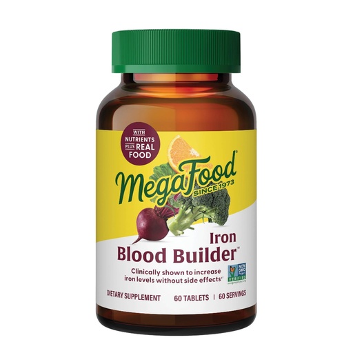 [BRSWIYTYOZ5GMDI5] MegaFood Blood Builder - Iron Supplement Clinically Shown to Increase Iron Levels Without Side Effects - Iron Supplement for Women with Vitamin C, Vitamin B12 and Folic Acid - Vegan - 60 Tabs