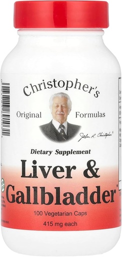[BRSWIZQOCR6GYGA5] Christopher's Liver And Sappirakko - 440 mg - 100 kasvissyöjän kapselit