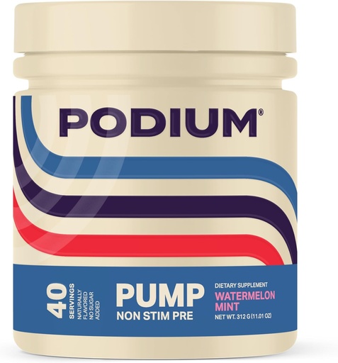 [BRSROGDQDMBRMAI3] Podium Nutriton, Pump, Stimulant Free Pre-Workout, 40 Servings (Watermelon Mint)
