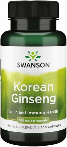 [BRSWIYYOCQBRCADU] Swanson Korean Ginseng 500 Milligrams 100 Capsules