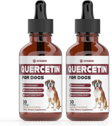 [BRSRO2QOC4DQ4HYU] Quercetin für Hunde | Dog Allergy Relief | Quercetin für Hunde Allergien | Dog Allergy | Quercetin | Dog Allergy Support | Quercetin Dog | Hundeallergien | Quercetin Ergänzungen | Bacon Flavor (2 Pack)
