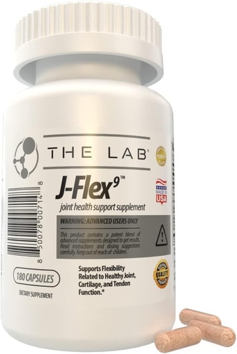 [BRSWGH36OYCRYEQY] J-FLEX9 Advanced Joint Health Supplement + Cartilage Support & Tendon Function | Ingredients include: Chondroitin, Glucosamine, MSM, Curcumin, Boswellia Serrata, Collagen. Made in USA