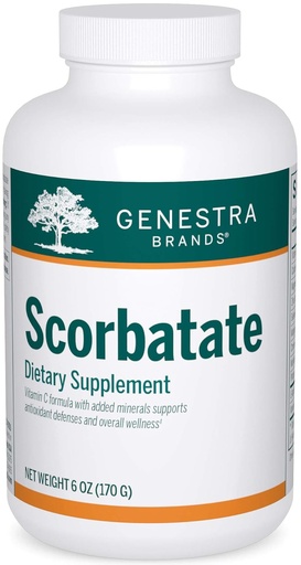 [BRSWIEIPCZ4WK2DK] Genestra Brands Scorbatate | Vitamin C Combination to Support Bones, Skin, Muscles, Immunity and Normal Wound Healing | 6 Ounces