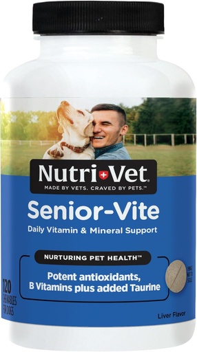 [BRSWIYQGCV7RSFT6] Nutri-Vet Senior-Vite Multivitamin, Dog Supplements, Immune Support, Pet Supplies, Vitamins for Dogs, Senior Essentials, Made in USA, Multivitamin for Pets, 120 Count