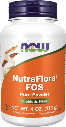 [BRSWIYT3BEAAYFLA] NOW Foods Supplements, NutraFlora FOS (Fructooligosaccharides) Pure Powder, Prebiotic Fiber, 4-Ounce