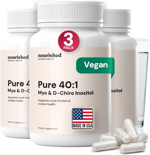 [BRSROBDROUDR63QV] Barotne 40:1 Myo-inositol & D-Chiro Inozitol - papildinājums sievietēm ar auglību, ādas veselību, vai menstruālā cikla simptomi - Hormonu līdzsvars sievietēm - 360 kapsulas