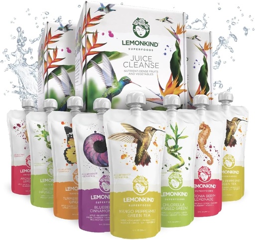 [BRSWKF35BQMRM3L2] LEMONKIND 3-Day CORE Nutrient-Dense Cleanse: Detox, Boost Energy, Manage Weight, Break Bad Habits - Plant-Based, Non-OGM, Gluten-Free, Pressed, No Concentrates - 24 succhi.