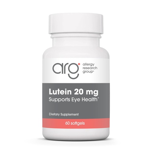 [BRSWIYQDAUBA42A5] ARG Lutein 20 mg Key Eye Nutrient - Supplement to Support Eye Health - Delivers 20 mg Lutein with 1 mg Zeaxanthin - Carotenoid Antioxidant - Vegetarian & Hypoallergenic - 60 Servings - 60 Capsules
