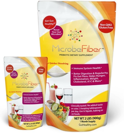 [BRSROC34CF4BS3IZ] Prebiotic Soluble Fiber - Reset Gut Microbes & Get Gut Healthy - 30 Day Supply with Bonus 3-Day Pack