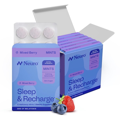 [BRSROAY3BEJWGDTF] Neuro Sleep & Recharge Meltaway Mints - Sleep Aid for Adults with Melatonin 5mg, Chamomile & Elderberry - Travel Essentials for Nighttime Relaxation & Healthy Rest Cycle - Mixed Berry (72 ct)