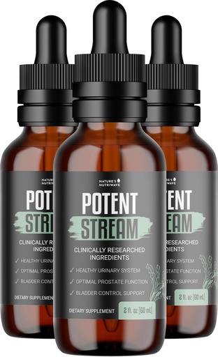 [BRSRA2YQCFYWADI2] PotentStream Drops - Original Formula, Natural Liquid Supplement with Plant Extracts | 100% Natural, Made in USA, 3 Month Supply