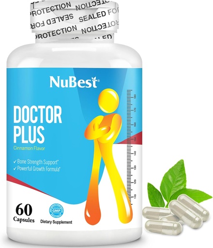[BRSWGZD2AEMW2EQY] NuBest Doctor Plus s vápníkem, Vitamin D3, Vitamin K2 (MK7), Hořčík Kapsle pro sílu kostí, zdravé kosti, imunita, vápník Max Absorpce pro věk 10 + 124; 60 Kapsle