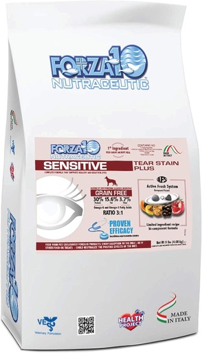 [BRSWG2YTAB5GC3L2] Forza10 Sensitive Tear Stain Grain Free Dry Dog Food, Healthy Dry Dog Food Formulated to Reduce Dog Tear Stain, Dog Eye Care and Tear Stain Remover (9 Pounds)