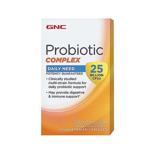 [BRSWECQLO4FQYHQ7] GNC Probiotic Complex - 25 Billion CFUs (30 Capsules)