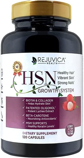 [BRSW2HA3DEHQ4HTF] Hair Skin and Nails Vitamins - HSN System - Supports Healthy Hair, Skin & Nails - Advanced Encapsulated Remedy - Formulated with Oligonol, Biotin, Collagen, MSM, Hyaluronic Acid & More