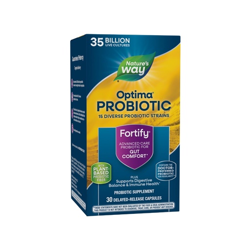 [BRSWIYQMBQABK3TA] Nature's Way Fortify Optima Probiotic for Adults, 35 Billion Live Cultures, 15 Strains, Supports Digestive Balance and Immune Health*, No Refrigeration Required, 30 Capsules (Packaging May Vary)