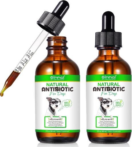 [BRSROZI3AEPAY2A3] 2 Pack Antibiotics for Dogs, Natural Antibiotic for Dog Allergy and Itch Relief, Dog Antibiotics Helps Support a Healthy Immune System, Allergy Support