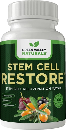 [BRSRAYI6BEMRSGY2] Green Valley NATURALS Stem Supplement - Organic Ca Buckthorn-Reseveratrol, วิตามินดี, หมวกของบิชอปแยก (1 plot, 60 เคานต์)