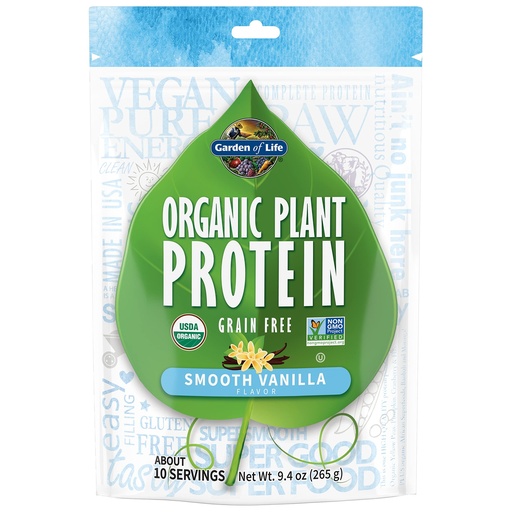 [BRSWIADZOUDWEHLG] Garden of Life Organic Plant Protein Vanilla Flavor Protein Powder with Probiotics & Enzymes – Plant Based Powder, Amino Acids, Non-GMO, Grain-Free, Gluten-Free, Vegan, 10 Servings