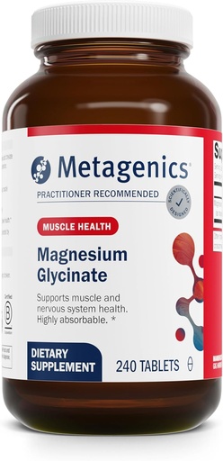 [BRSWIZQOB4HAYD3C] Metagenics Magneziu Glicinate - Supliment de magneziu foarte absorbabil pentru somn, Stres Relief & Muscle Relaxation* - Suporturi Bone, Heart & Nervie Health* - Non-GMO, Gluten-Free - 240 Comprimate