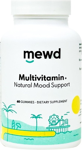 [BRSROCAEPIHR6GQ3] Gummy Multivitaminico Multigiornale MEWD Adulto che include L-teanina, ferro, vitamine essenziali, vegano, senza glutine, 60 conte