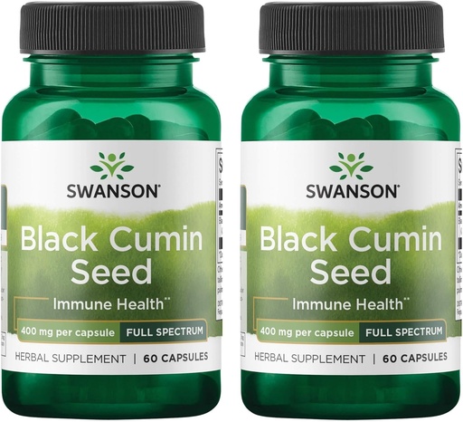 [BRSWGAANDICWEEL5] Swanson Full Spectrum Black Cumin Seed 400 Milligrams 60 Capsules (2 Pack)