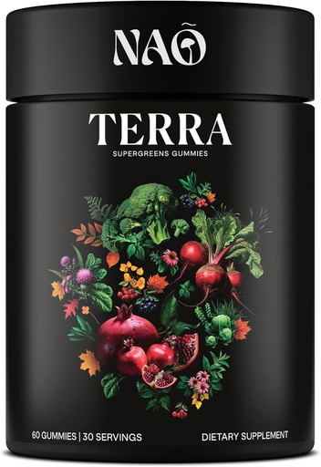 [BRSRAH36OIIAYGQ6] Terra Supergreens Gummies – 18 Superalimentos Ingredientes com espirulina, chlorela, açafrão, Reishi & Ashwagandha – Antioxidante diário, Detox & Imune Supplement – Vegan, Non-GMO, Made in USA