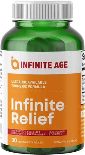 [BRSROAQCDMMWEAI2] INFINITE AGE Infinite Relief Joint Support Supplement, 30 Count - Made in The USA, Vegan, Gluten Free, All-Natural - 250mg Turmeric Extract Plus 240mg Salicin from White Willow Bark