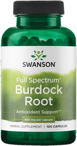 [BRSWIYALAABRO23O] Swanson Burdock Root Kidney & Liver Support - Detox Skin Helps Remove Toxins from the Body - תמיכה ב- Well Being and Healthy Immune System - Herbal Antioxidant (460 מ"ג 100 קפסולות)