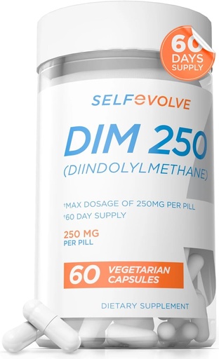 [BRSWKYQHDEMGMC34] Tambahan DIM 250 mg dengan BioPerine, Estrogen Saldo & Hormone untuk Perempuan & Men, Menopause Suplemen Perempuan, Antioksidant Dukungan, Vegan Kapsul, 60 Ct, 2 Bulan Suppply