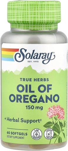 [BRSWECQCA57RSFYY] Solaray Oil of Oregano Supplement, 150 mg, 60 Count