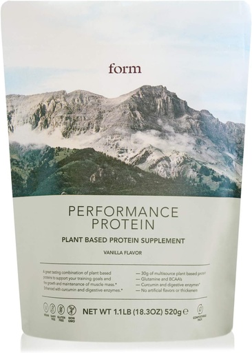 [BRSWYHQFPIIREA3H] Form Performance Protein - Vegan Protein Powder - 30 g kasviperäistä proteiinia per tarjoilu, BCAAs ja digestiivinen Enzymes. Täydellinen treeni. Maistuu hyvältä Just Waterilla! (Vanilla)