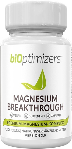 [BRSWGCYHPJ7GOCL7] Magnesio Breakthrough Supplement - Ha 7 forme di Magnesio: Glicinato, Malato, Citrato, e altro - Sonno naturale e Supplemento cervello - 60 capsule