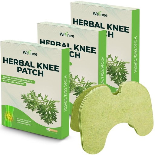 [BRSRAEAEOQMG2ETX] Welnee Original Herbal Knee Patch - Plaster na kolano dla wsparcia i ból mięśni - Maksymalna siła dla tymczasowej ulgi - kleiste łaty ciepła wykonane z naturalnych ziół dla Wellness (30 Pads)