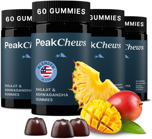 [BRSRAAA6OYIWGD3J] Gummies with Ashwagandha - Shilajit and Ashwagandha - Supports Energy, Mood, Motivation - Vegan-Friendly - 240 Count
