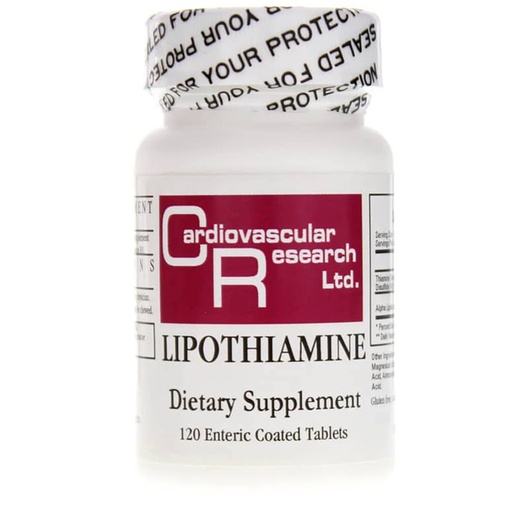 [BRSWGHAOC5YGMHTL] Cardiovascular Research Lipothiamine B Supplement 120 Tablets - Vitamin B1 Now with Alpha Lipoic Acid - 1 X 120 Count